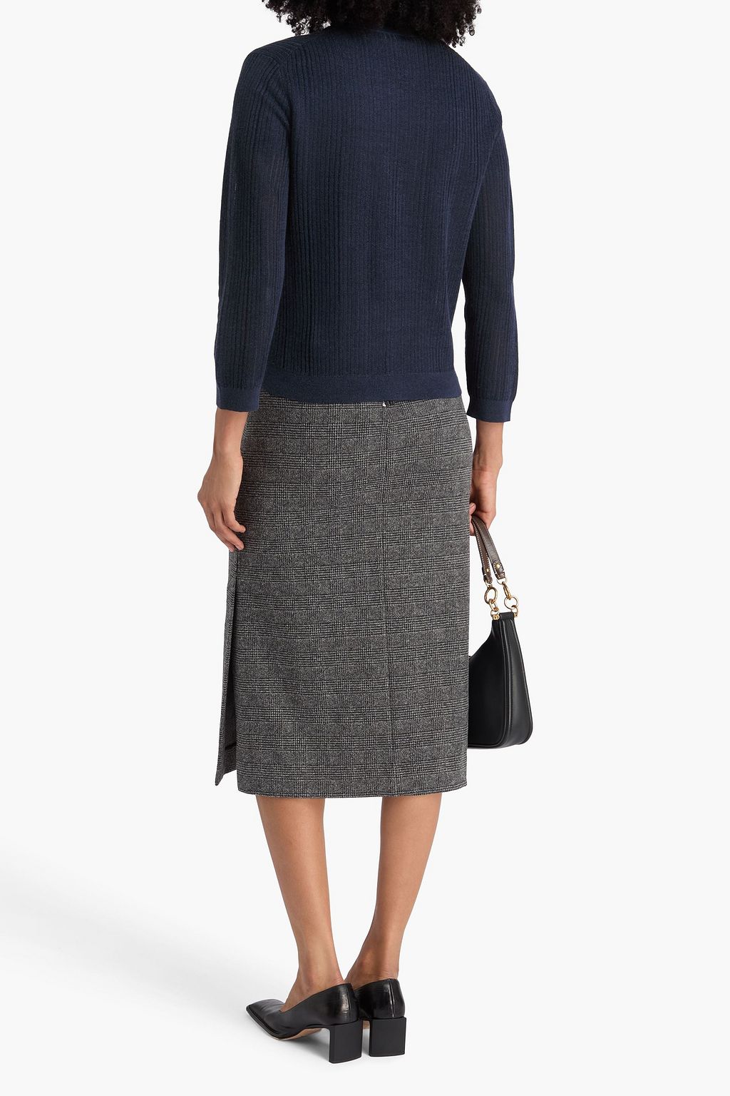 THEORY Ribbed linen-blend cardigan