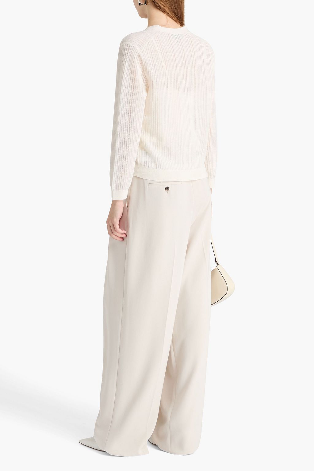 THEORY Ribbed linen-blend cardigan