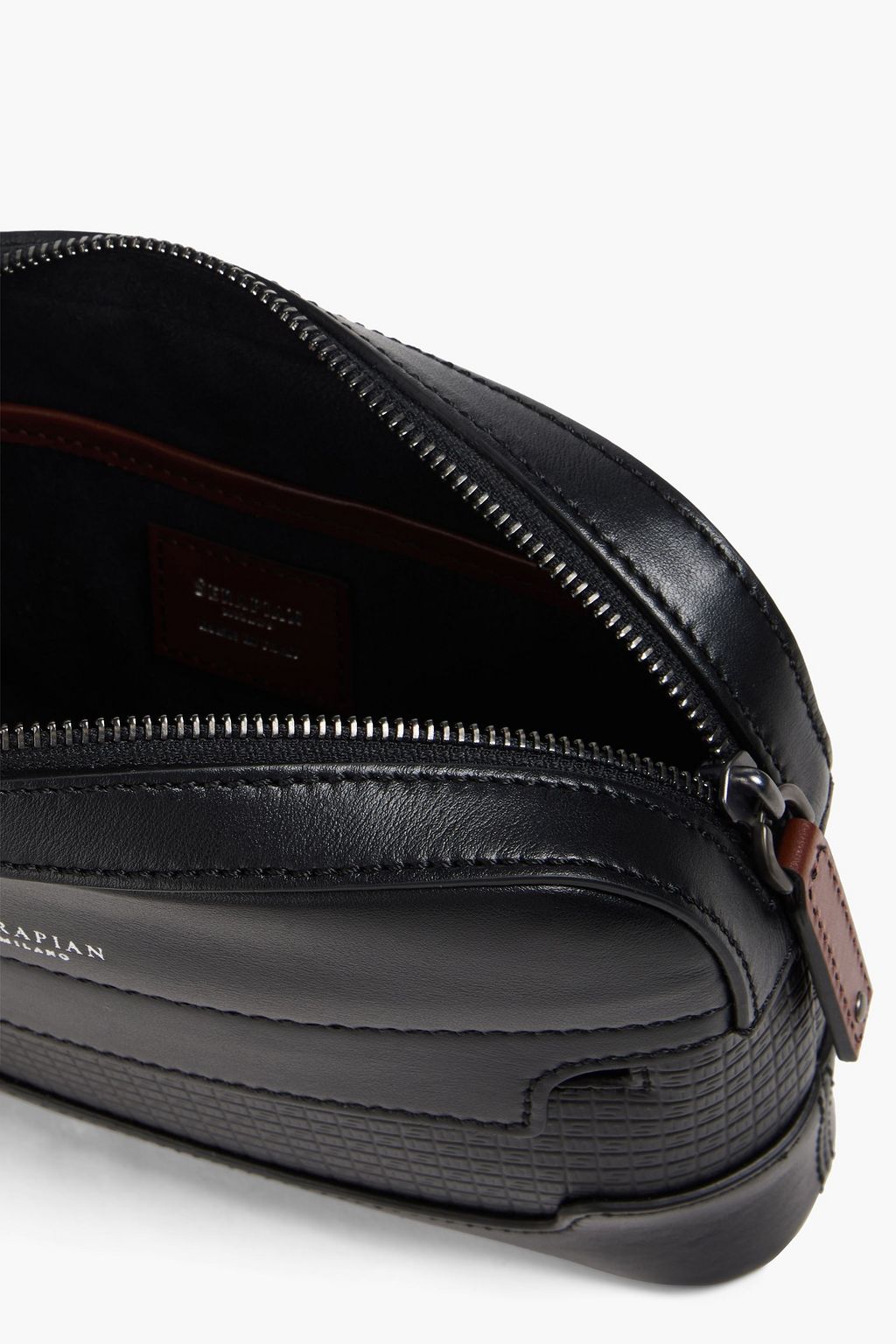 SERAPIAN Leather and textured pouch