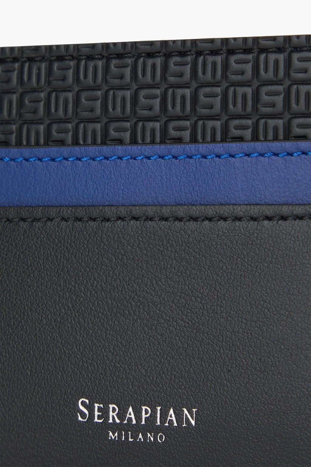 SERAPIAN Stepan 72 embossed coated-canvas and leather cardholder