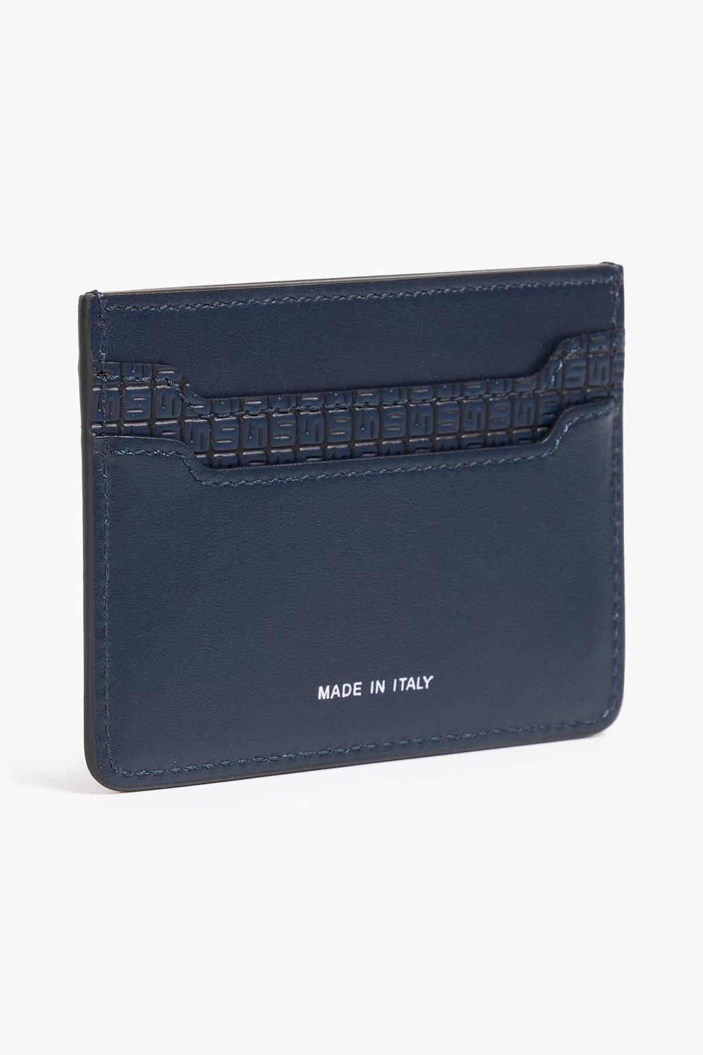 SERAPIAN Stepan 72 embossed coated-canvas and leather cardholder