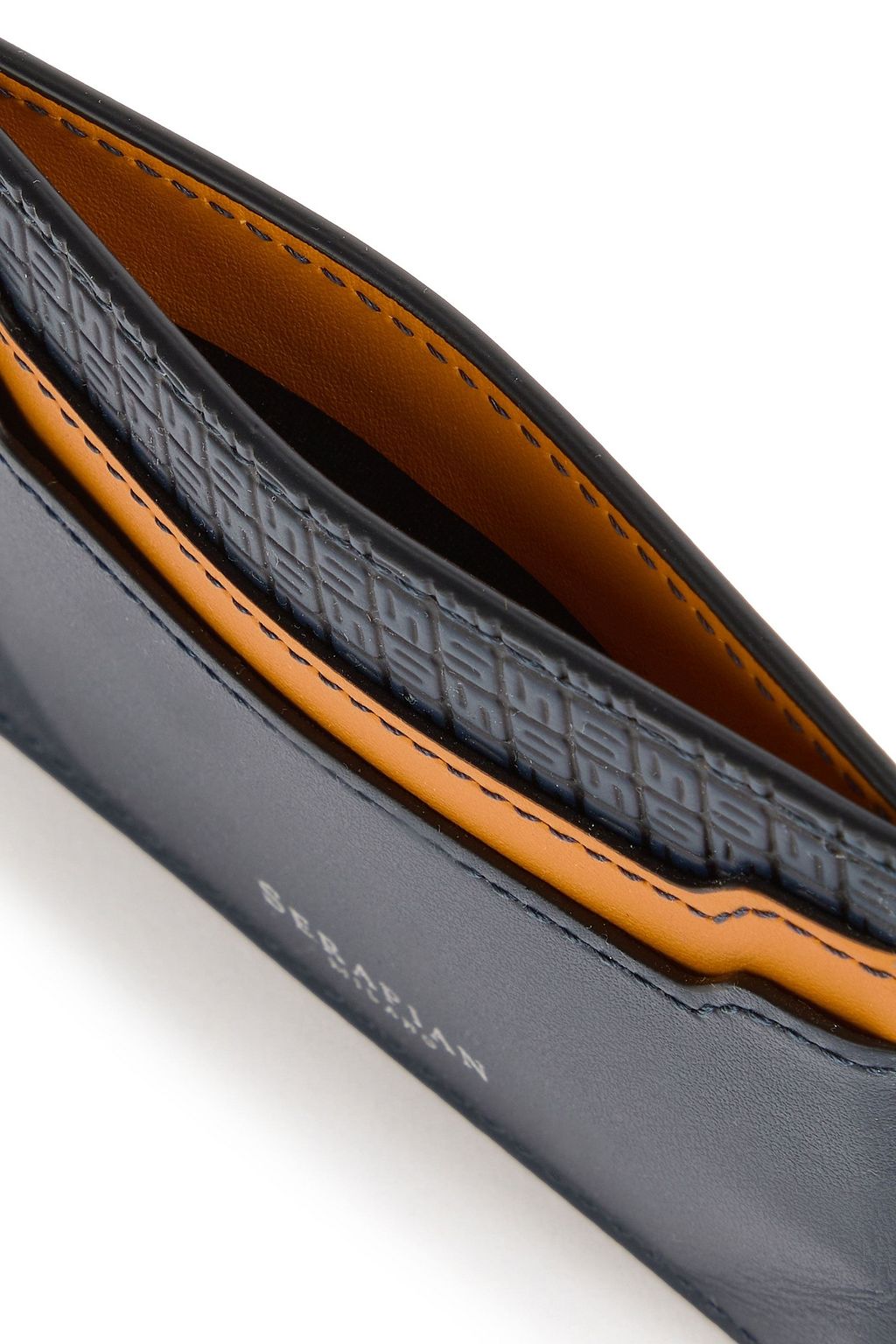 SERAPIAN Stepan 72 embossed coated-canvas and leather cardholder