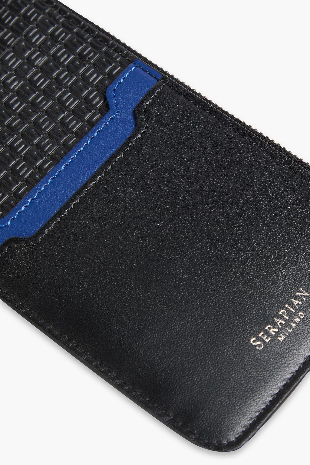 SERAPIAN Coated-canvas and leather cardholder