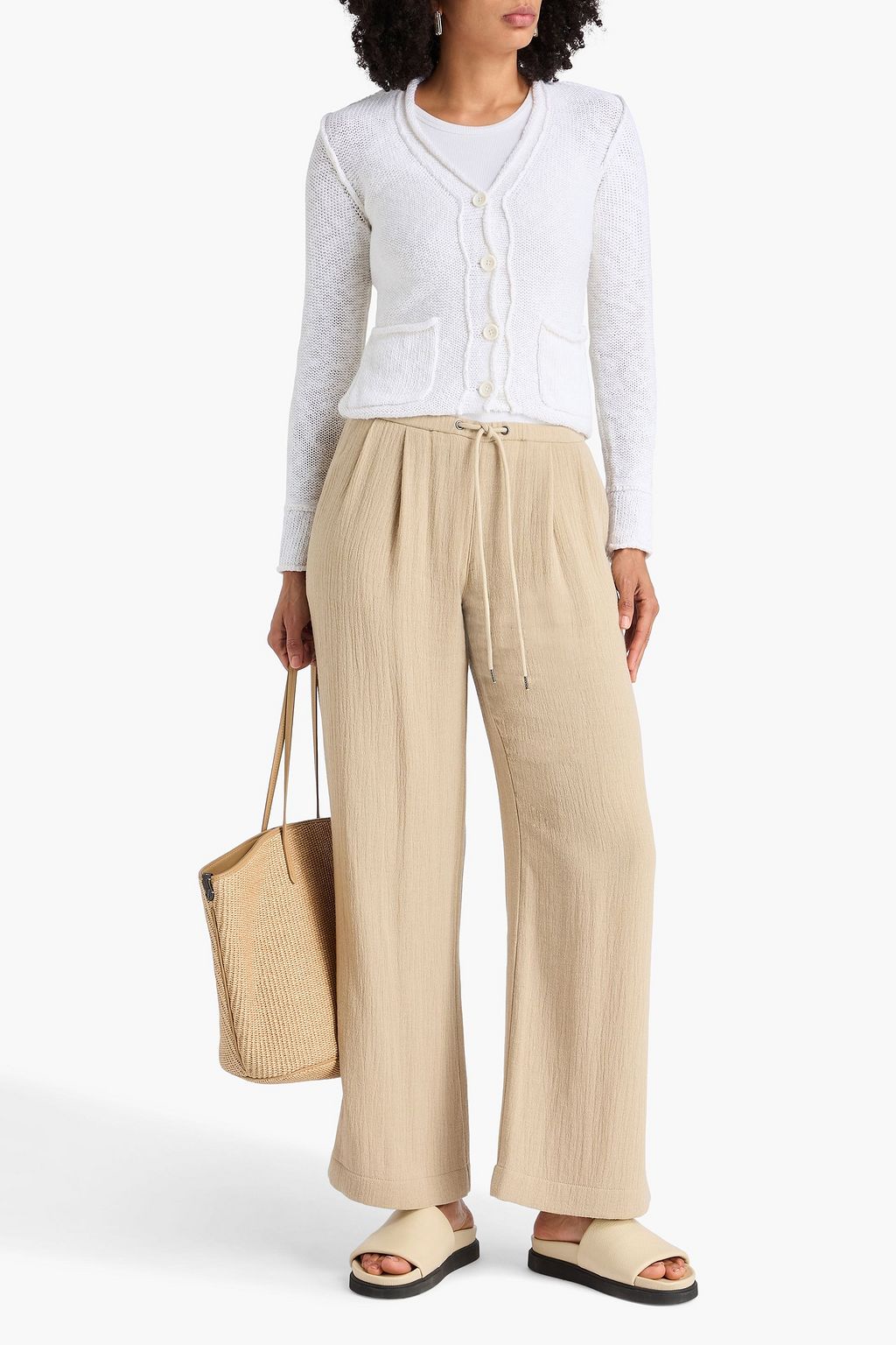 JAMES PERSE Cotton and linen-blend cardigan