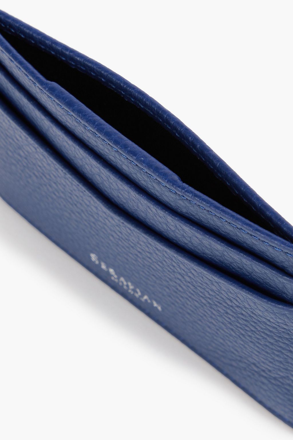 SERAPIAN Pebbled-leather cardholder