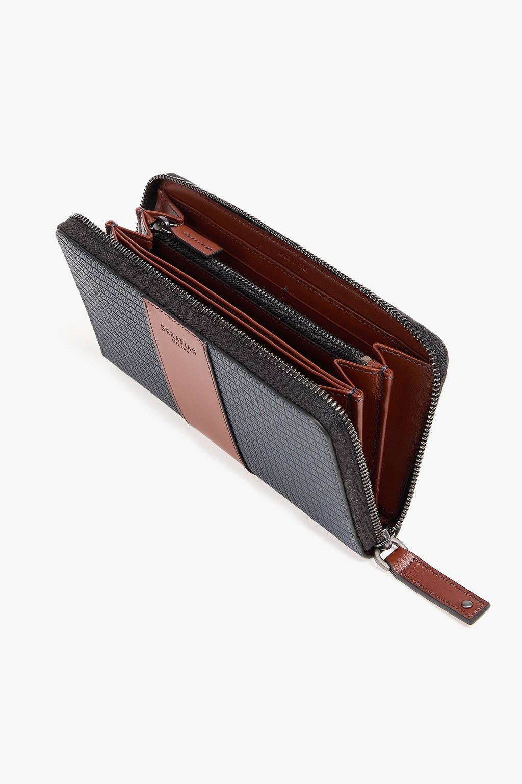 SERAPIAN Coated-canvas and leather continental wallet