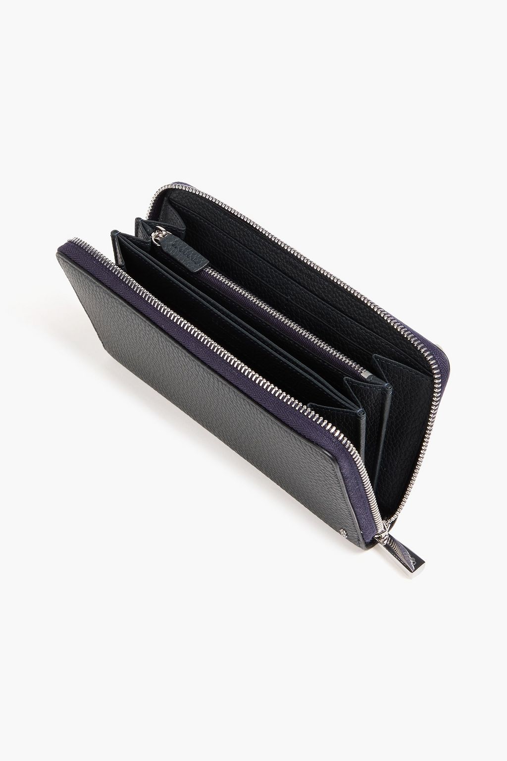 SERAPIAN Pebbled-leather continental wallet