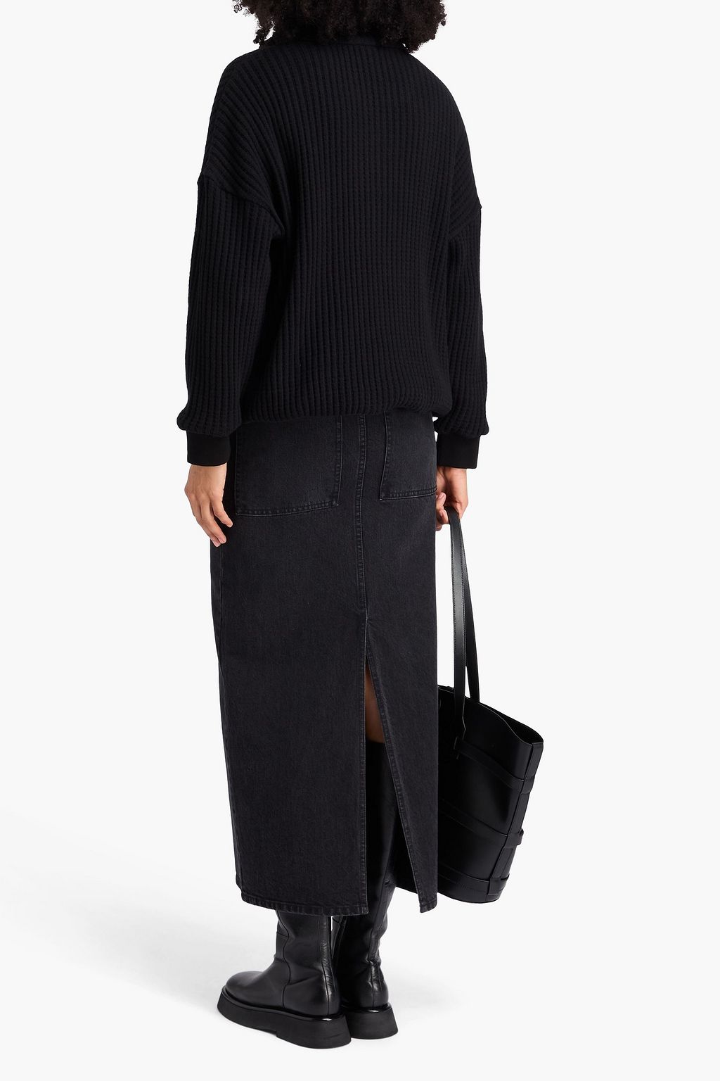 JAMES PERSE Ribbed cotton zip-up sweater