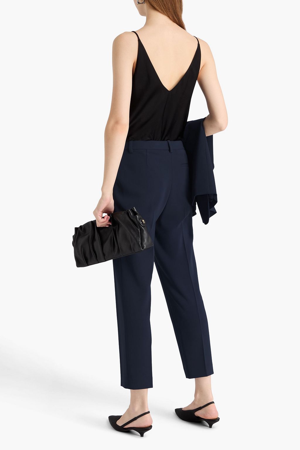 THEORY Cropped stretch-crepe slim-leg pants