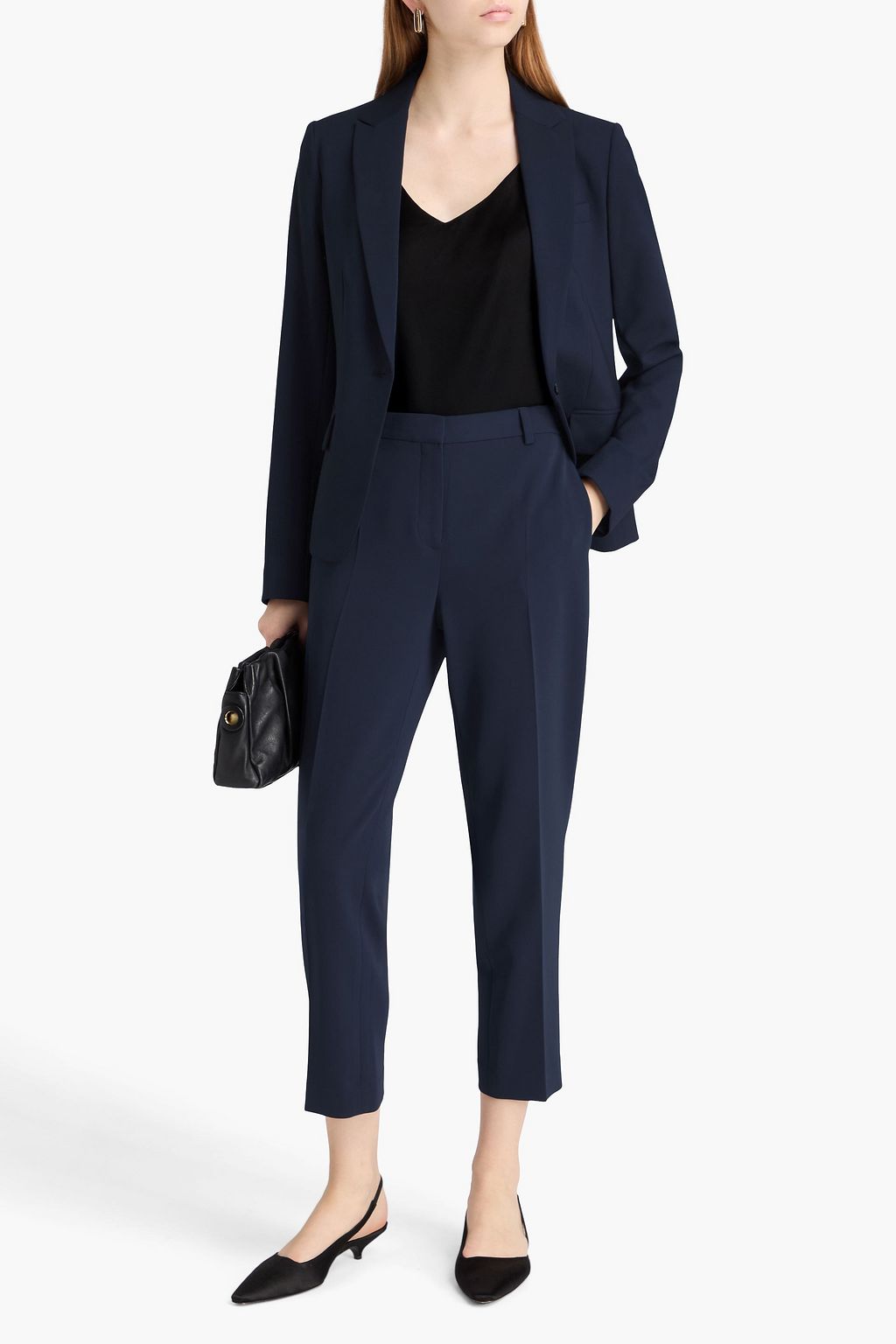 THEORY Cropped stretch-crepe slim-leg pants