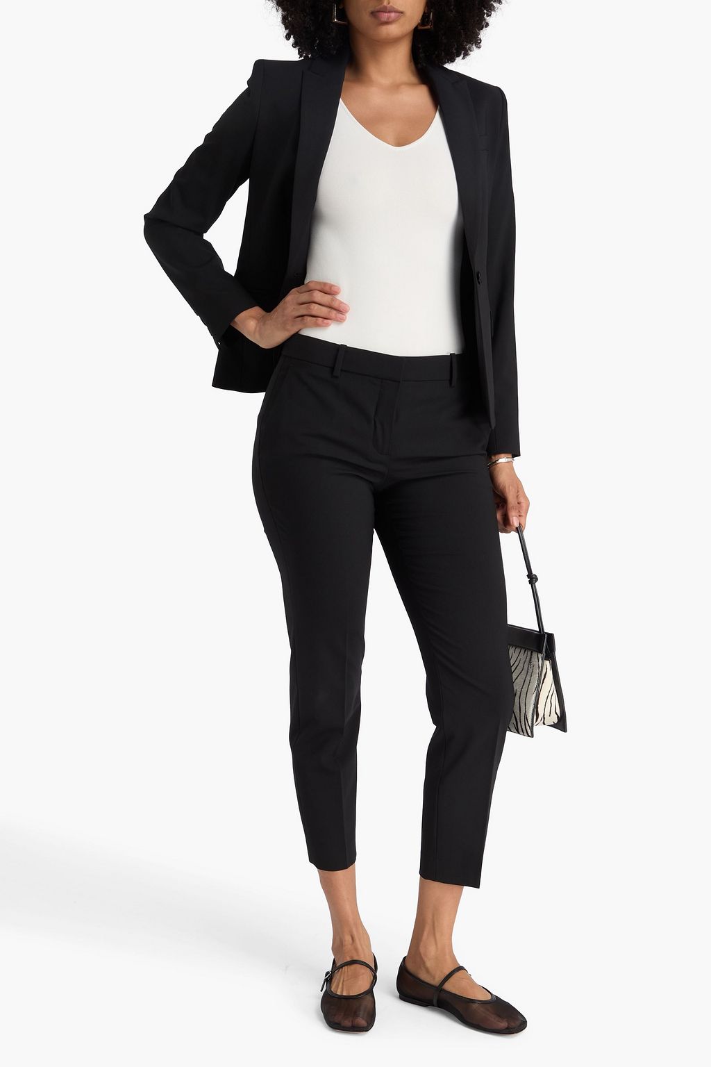 THEORY Testra cropped wool-blend slim-leg pants