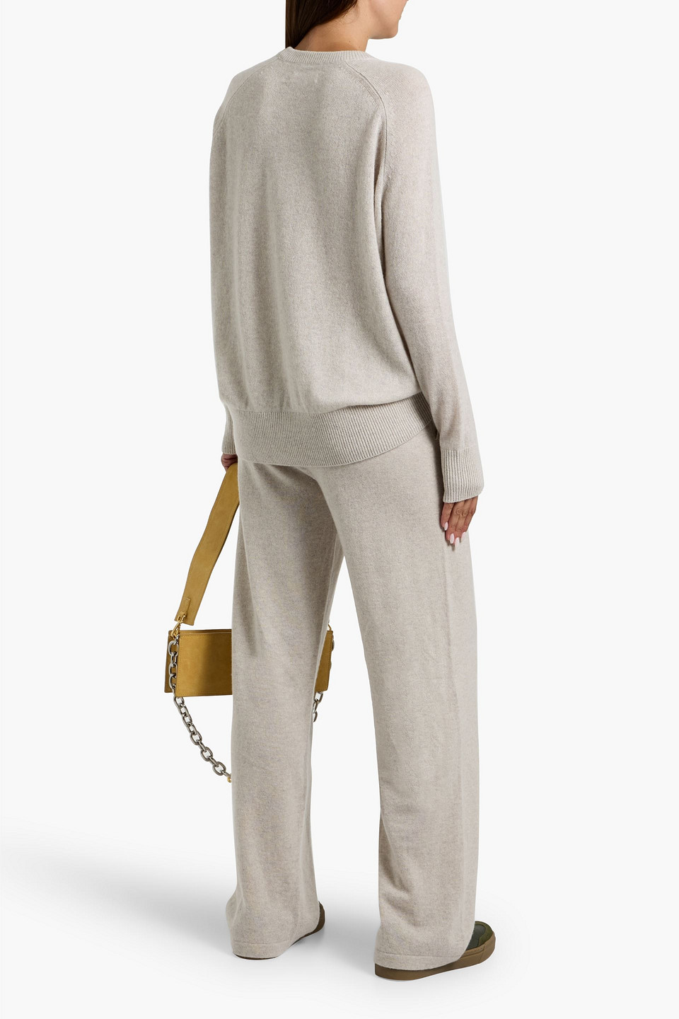 Chinti & Parker Cashmere Wide-leg Pants In Nude