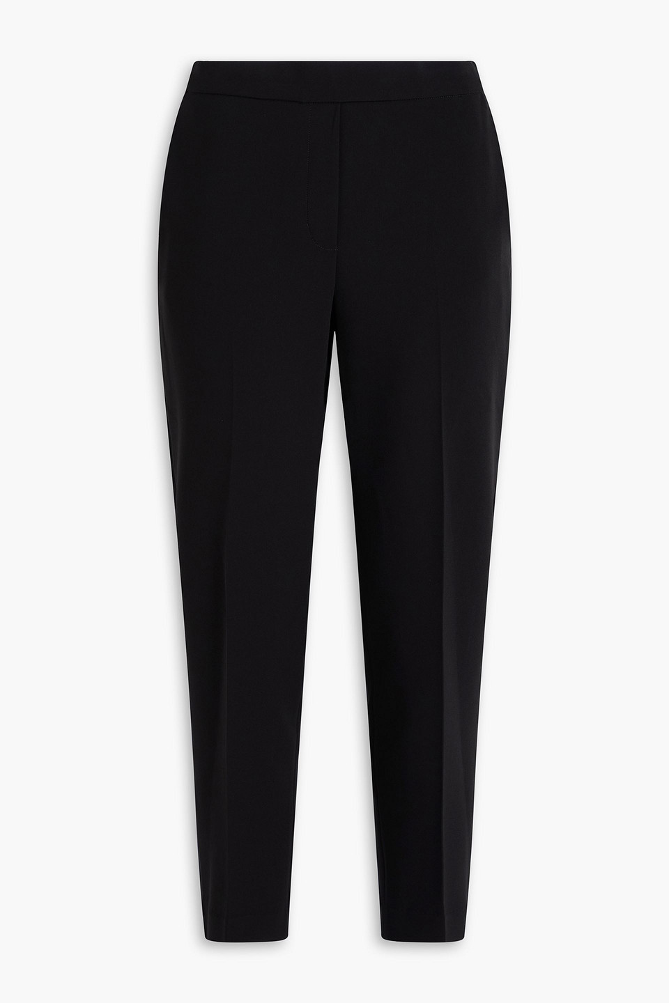 Theory Treeca Cropped Crepe Slim-leg Trousers In Black