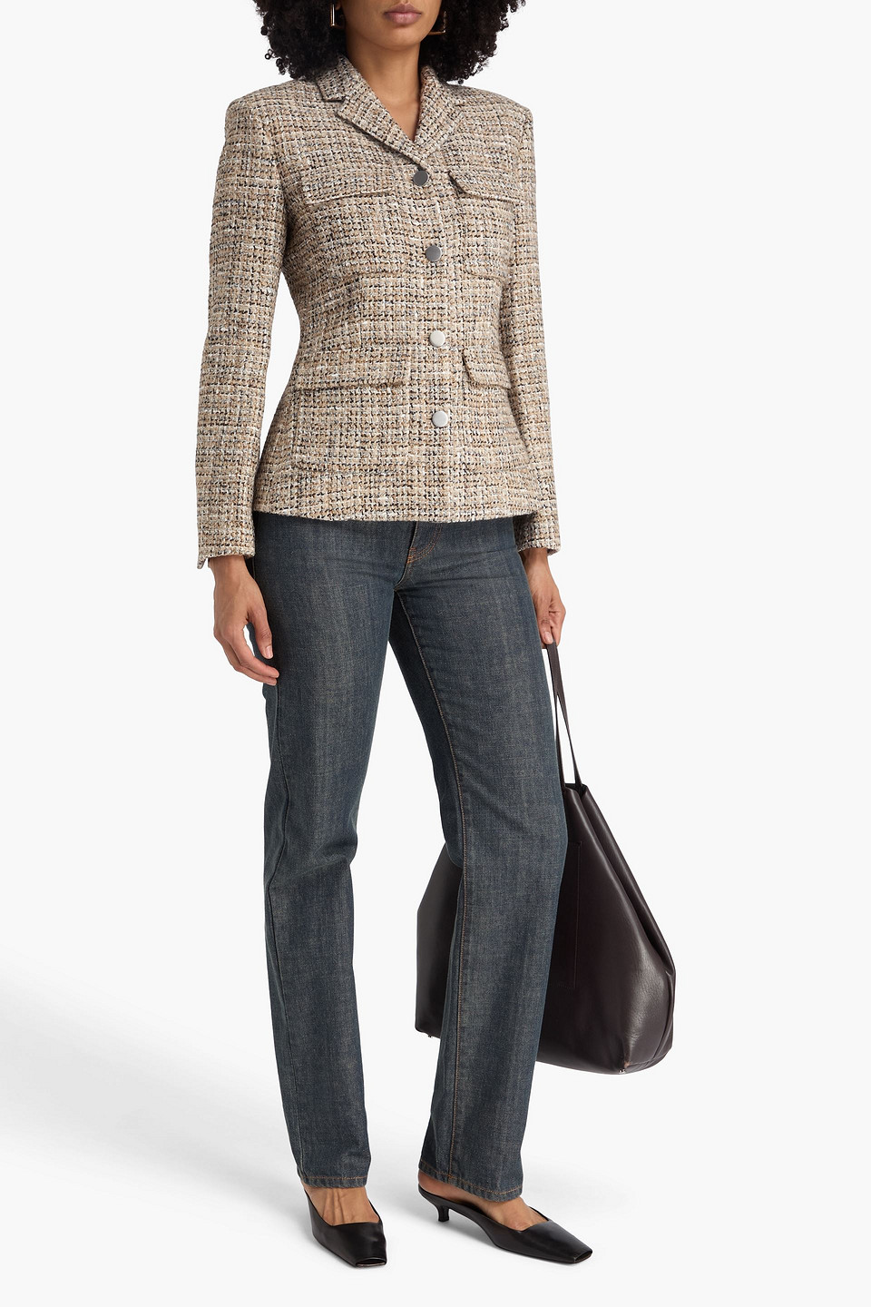  Theory - Blazer Aus Tweed - Neutral - Us 8 