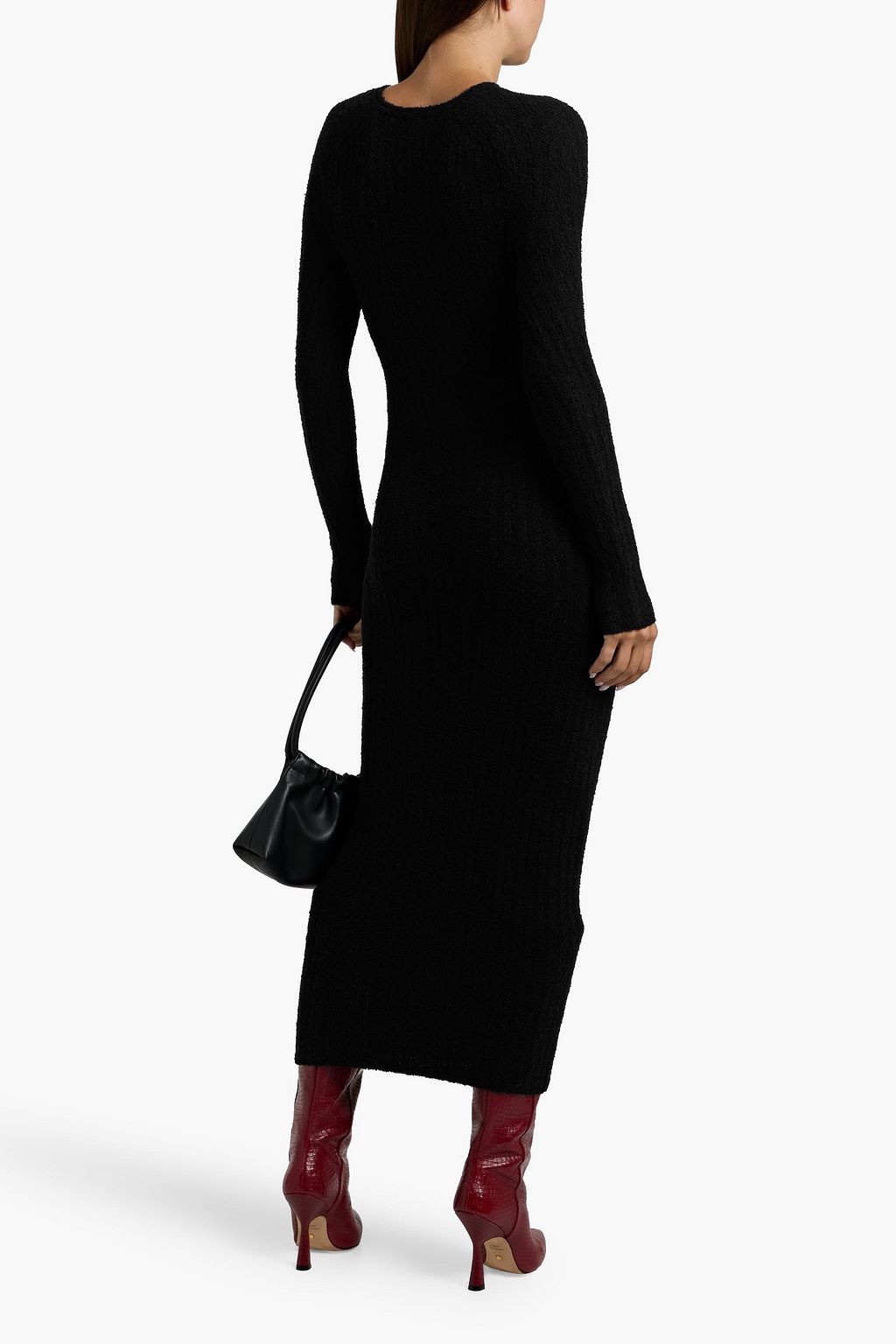 TOTEME Ribbed bouclé-knit wool-blend midi dress