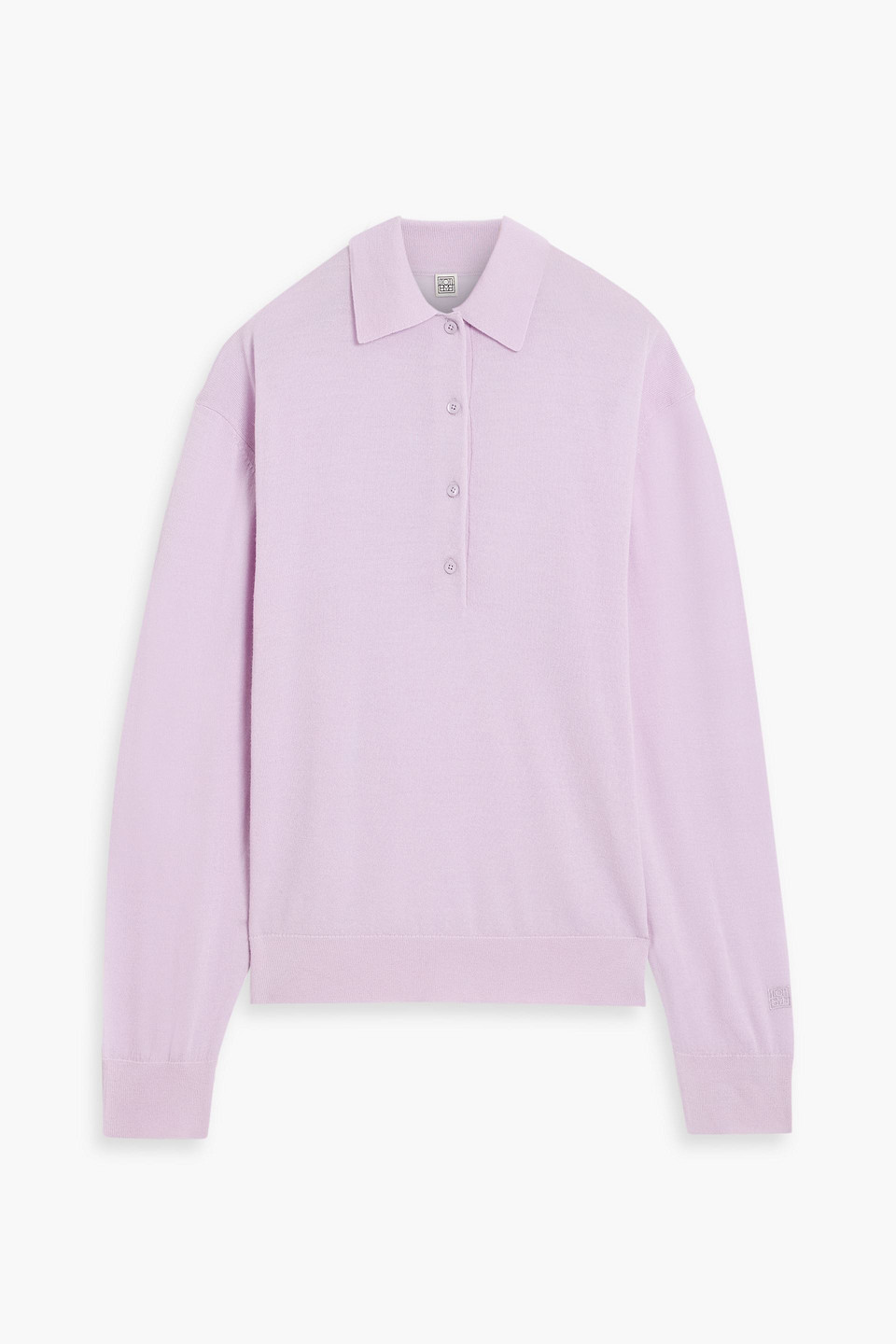 Totême Wool-blend Polo Sweater In Purple