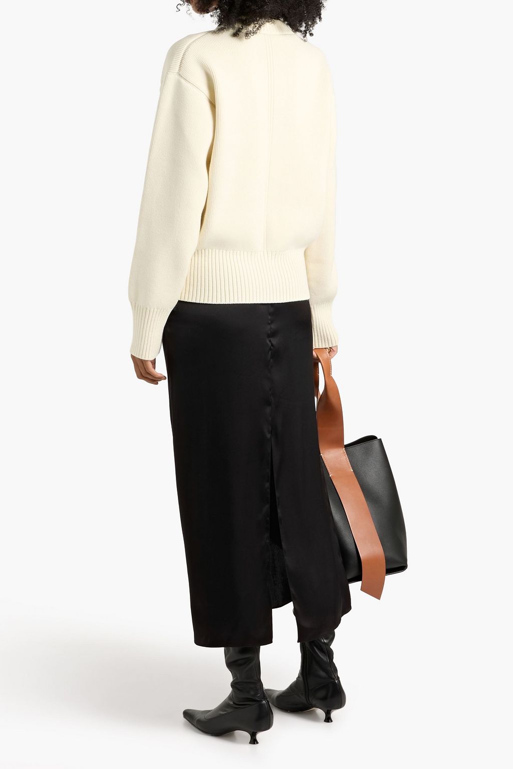 VERONICA DE PIANTE Bianca washed-silk midi skirt