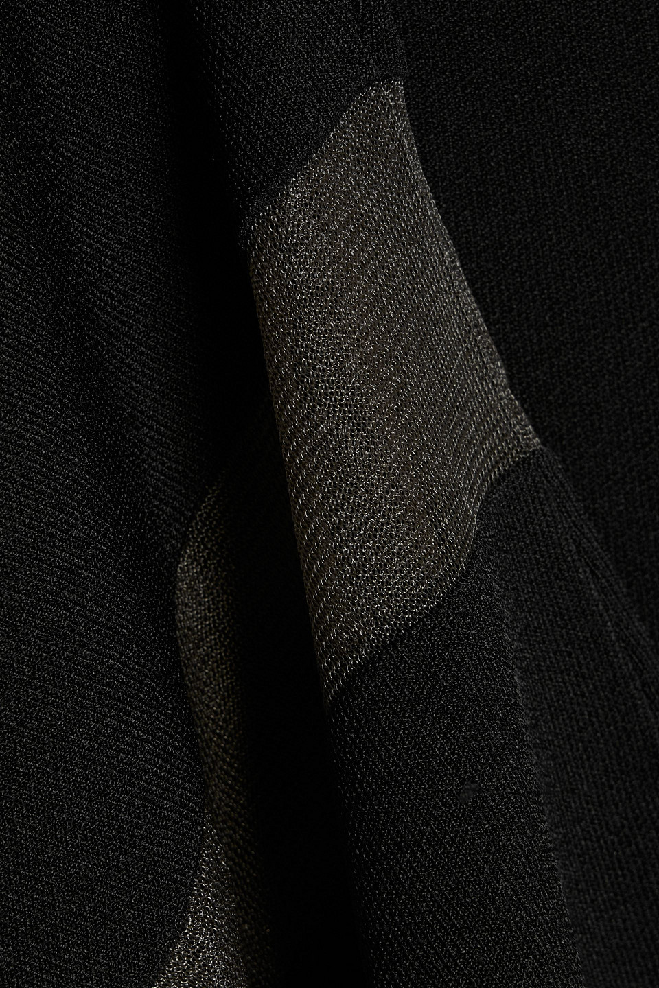 Totême Mesh-paneled Stretch-knit Top In Black