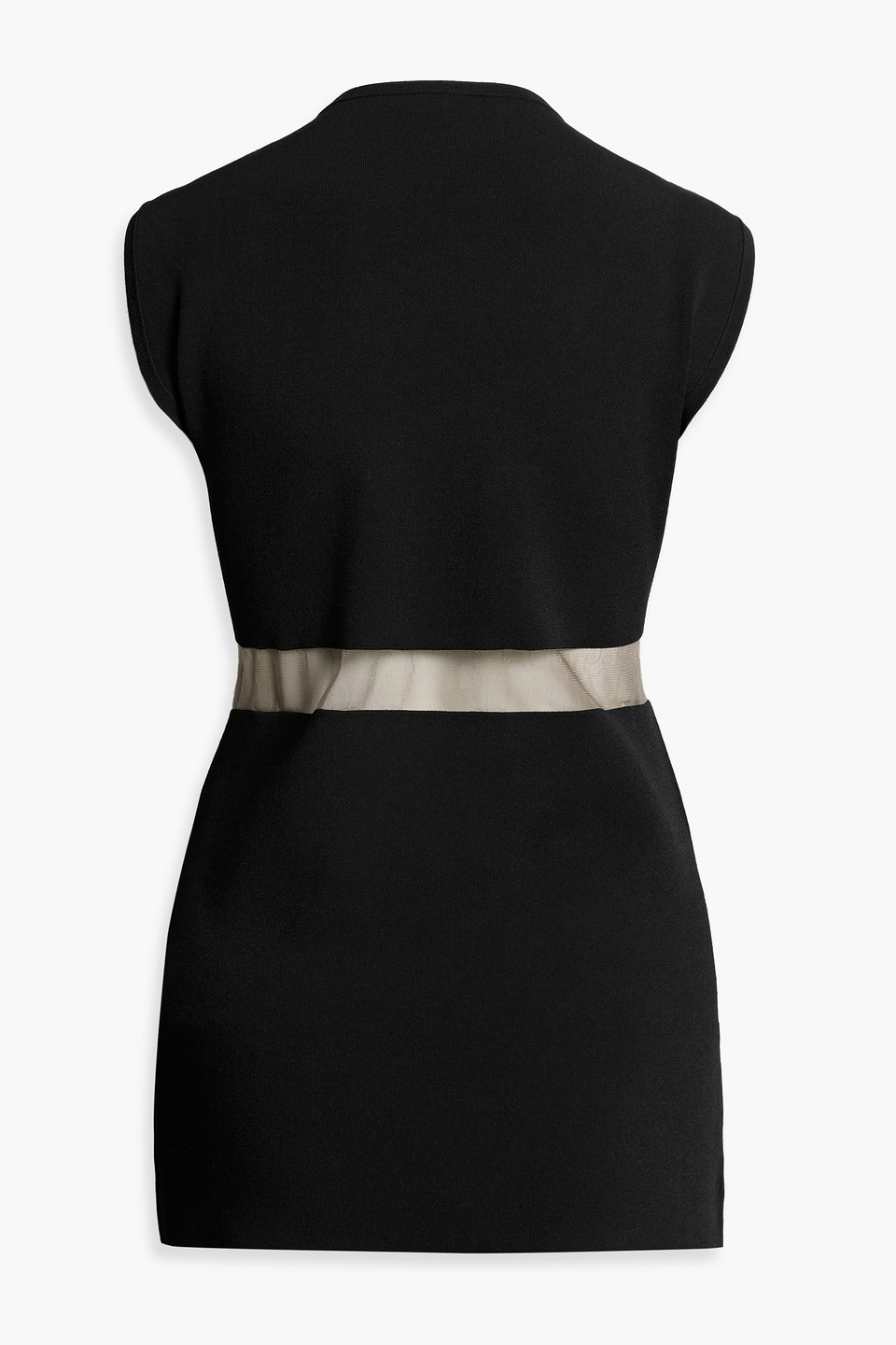 Totême Mesh-paneled Stretch-knit Top In Black
