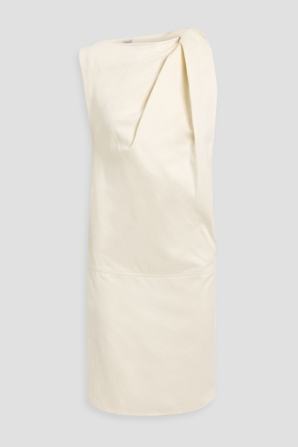 Totême Twisted Cotton And Linen-blend Dress In Neutral