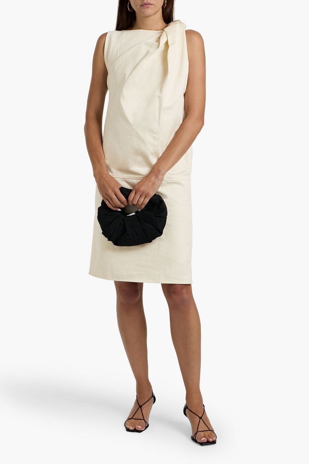 TOTEME Twisted cotton and linen-blend mini dress