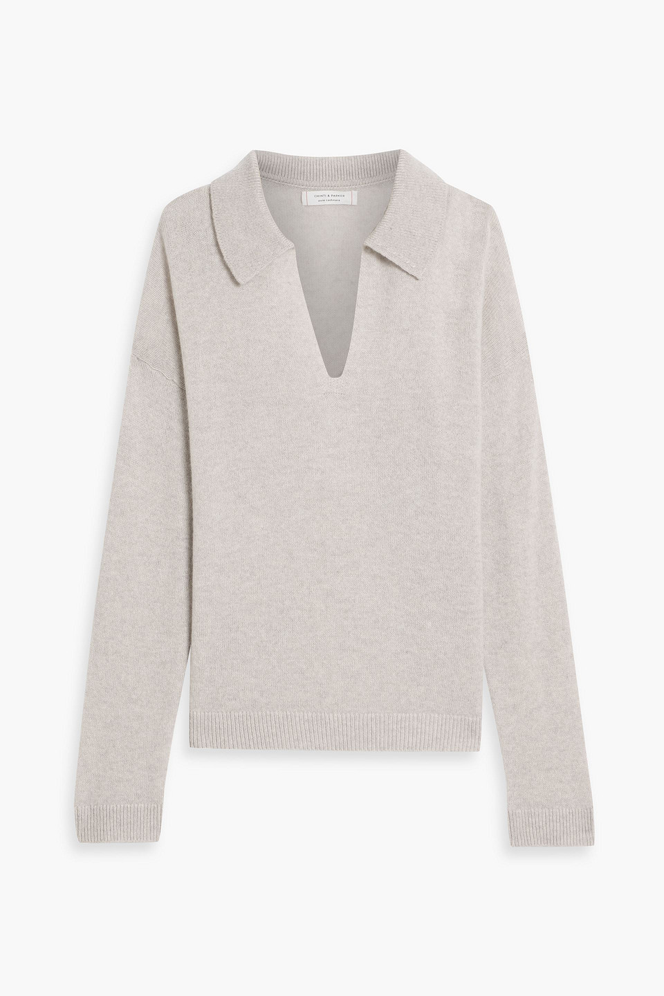 Chinti & Parker Cashmere Polo Sweater In Neutral