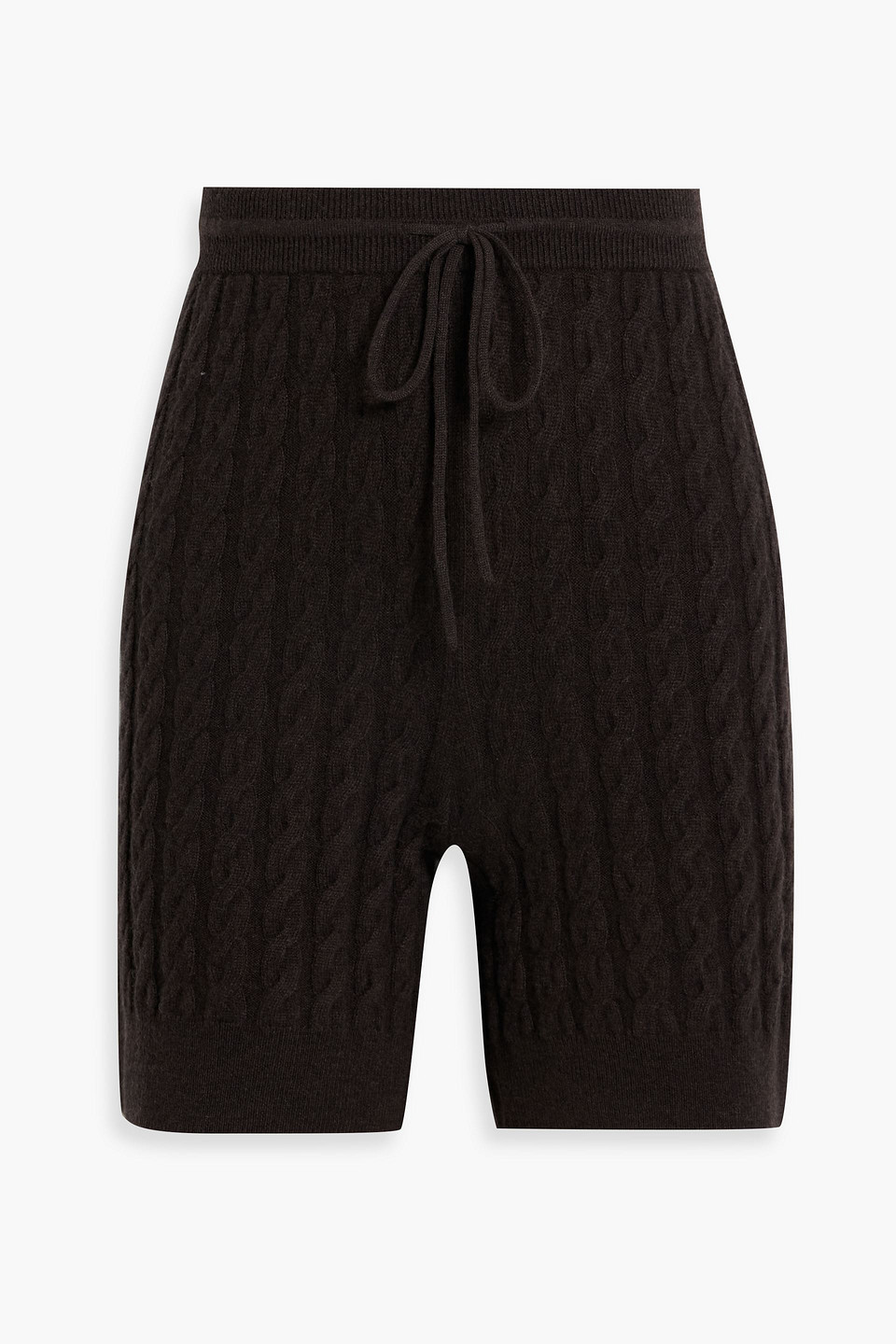 Totême Cable-knit Wool And Cashmere-blend Shorts In Black