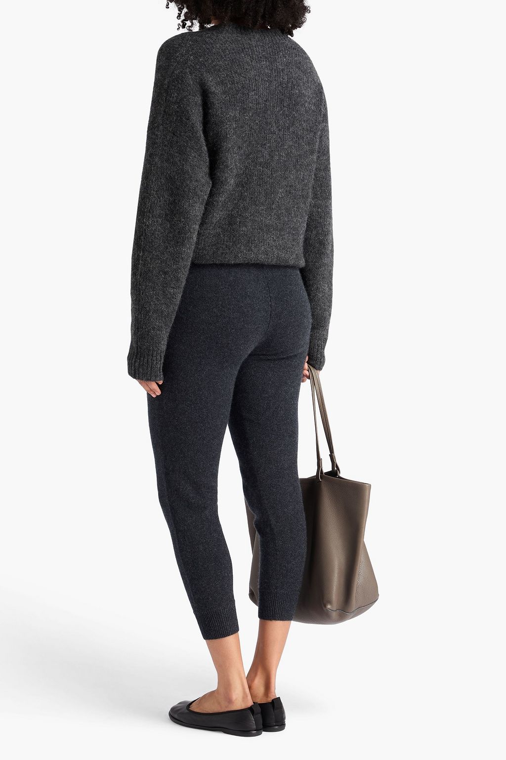 JAMES PERSE Cropped cashmere track pants