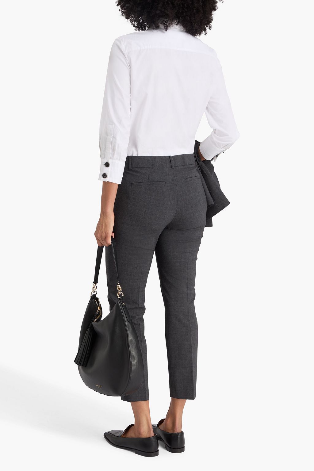 THEORY Testra cropped wool-blend slim-leg pants