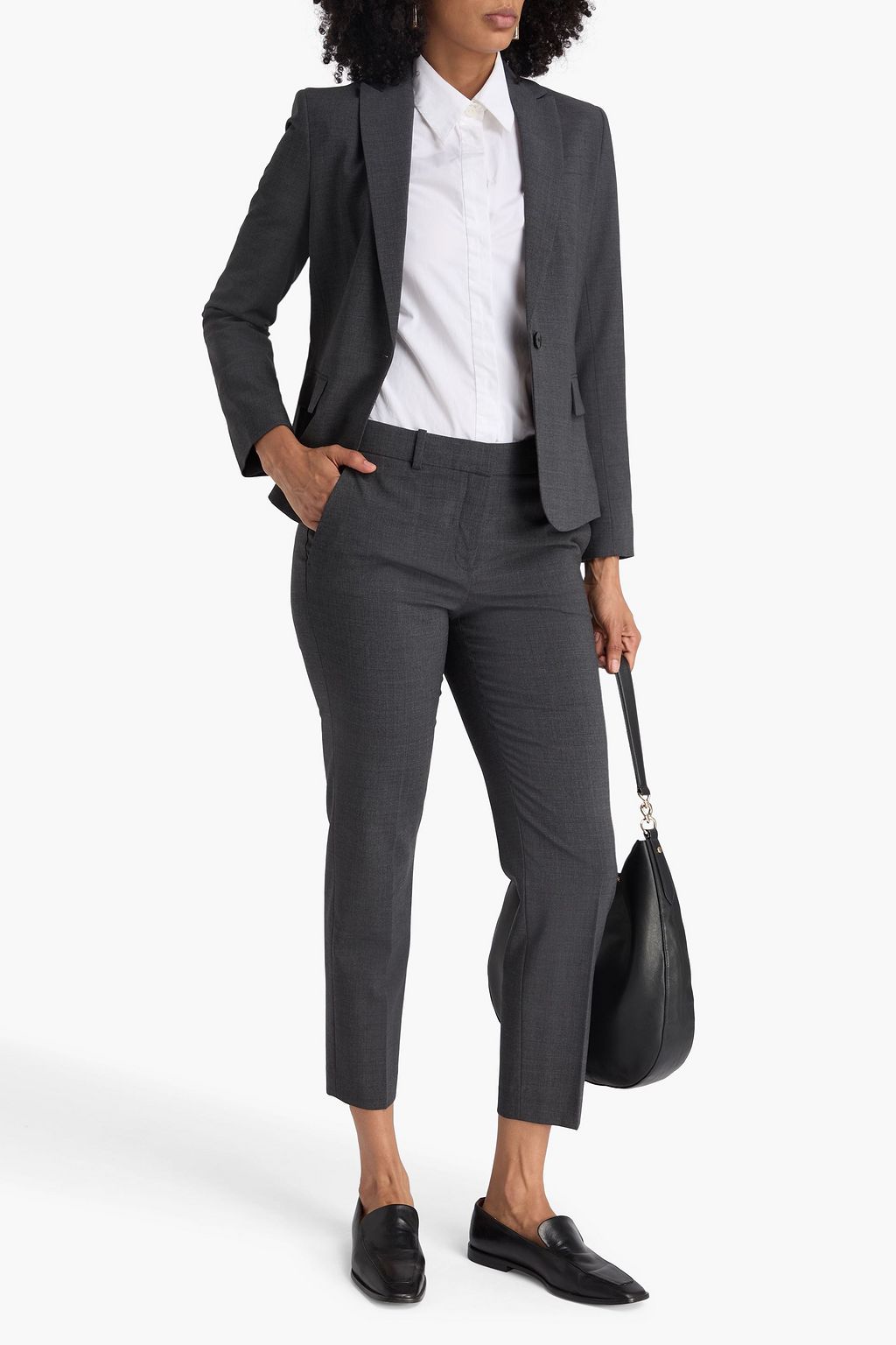 THEORY Testra cropped wool-blend slim-leg pants