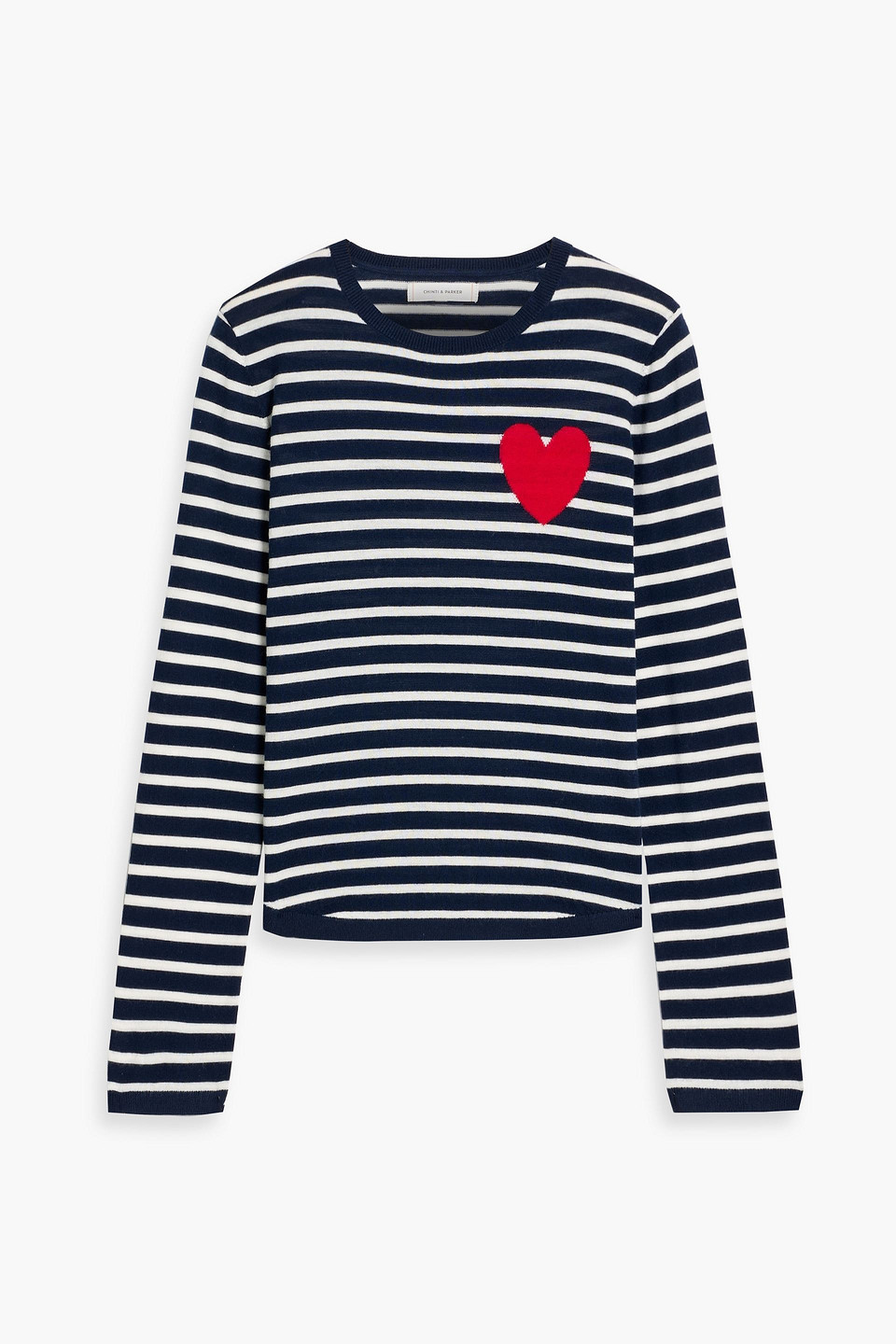Chinti & Parker Striped Jacquard-knit Wool Sweater In Blue