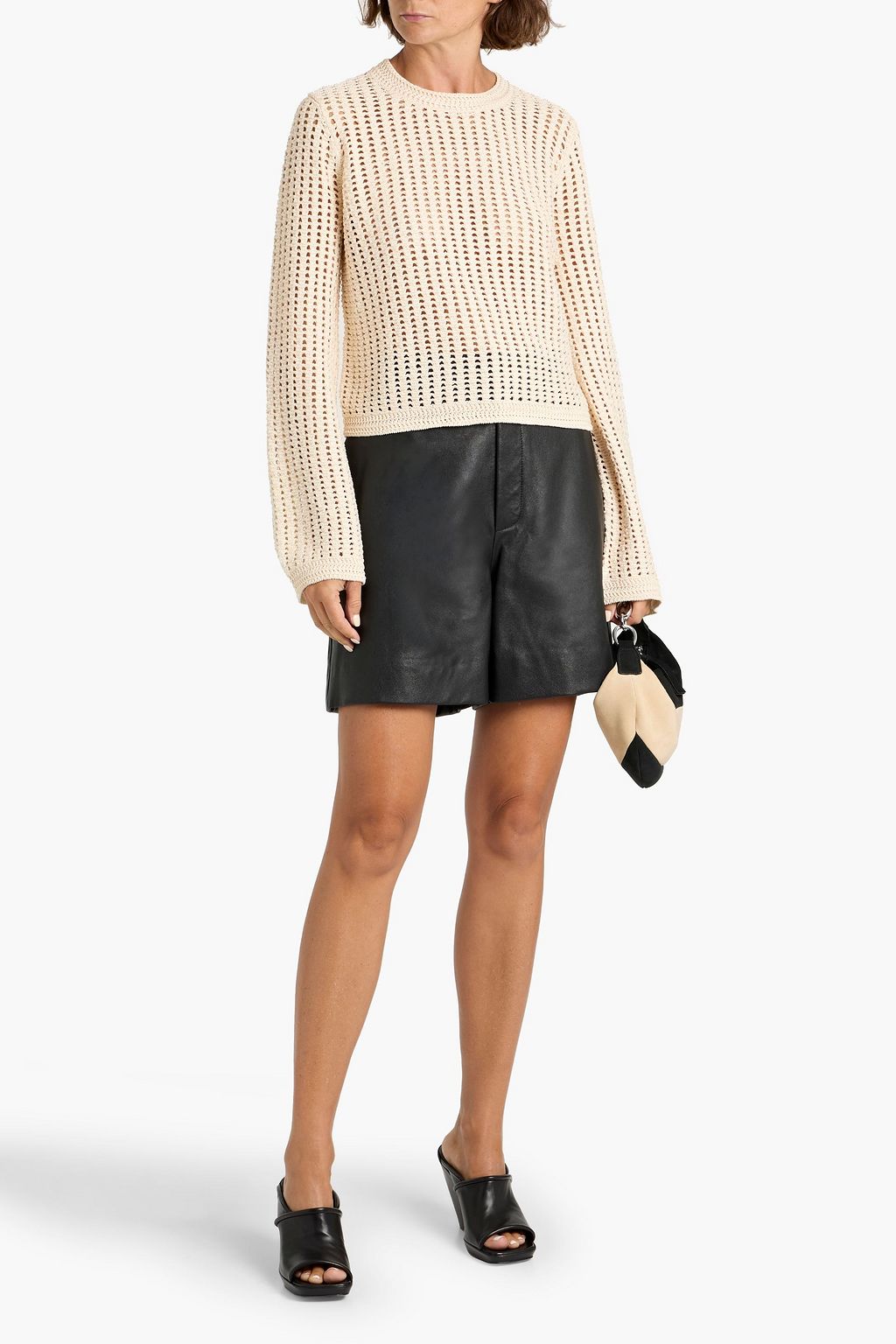 FRAME Crocheted cotton sweater