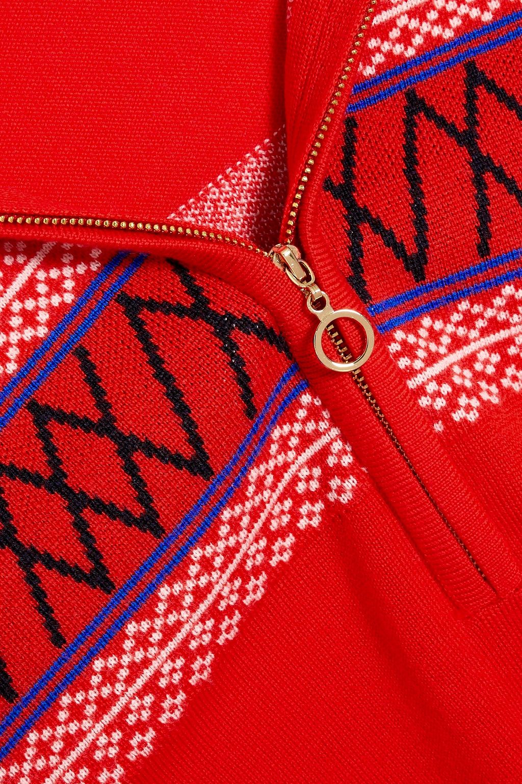 WE NORWEGIANS Intarsia merino wool half-zip sweater