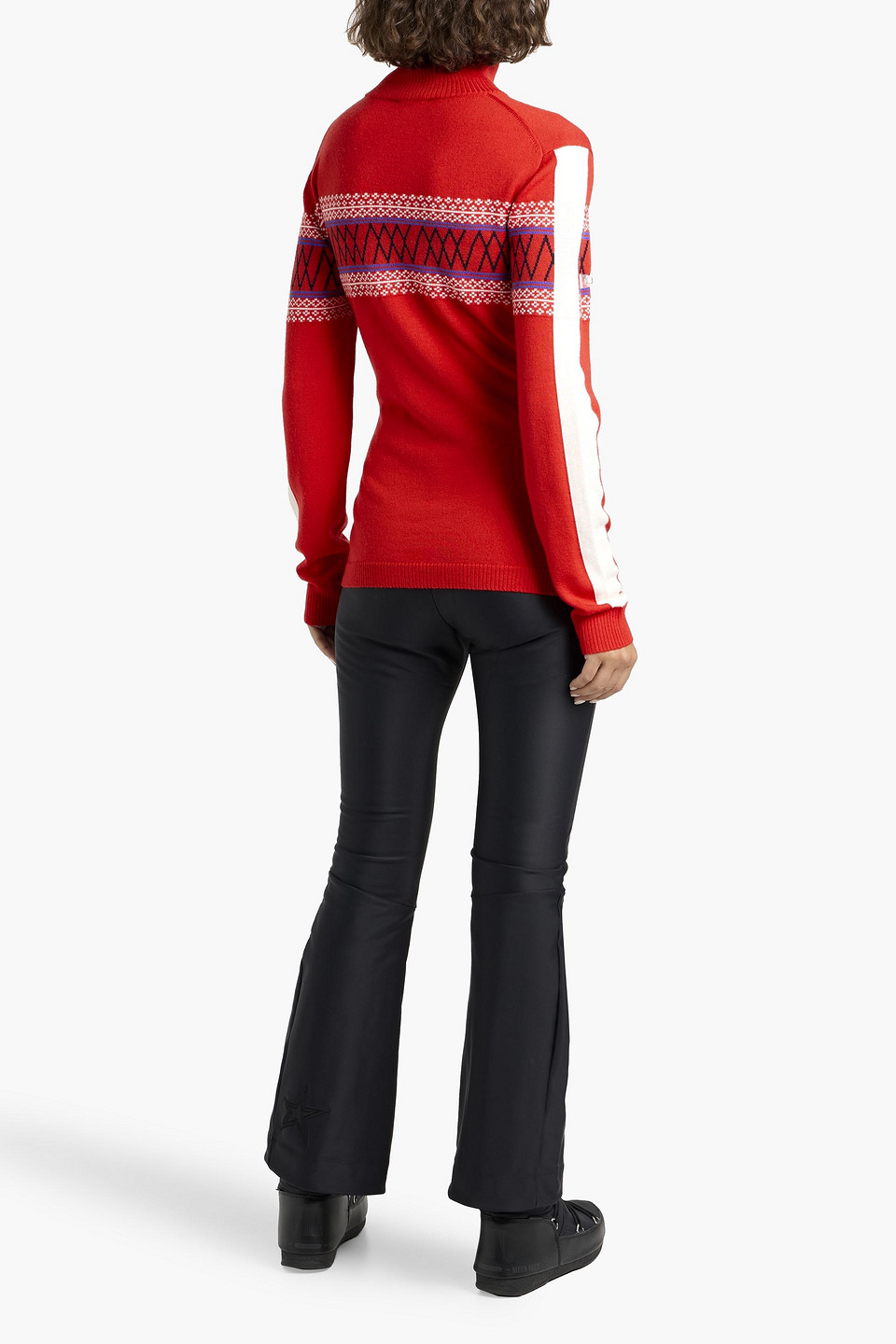 We Norwegians Intarsia Merino Wool Half-zip Sweater In Red