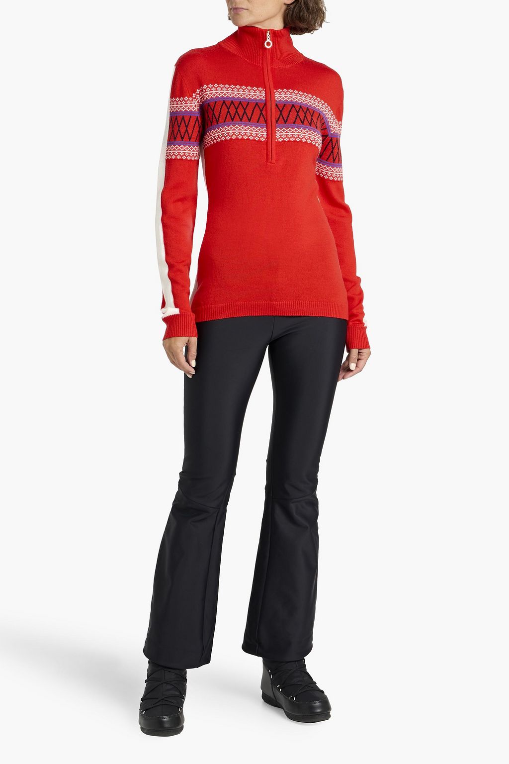 WE NORWEGIANS Intarsia merino wool half-zip sweater