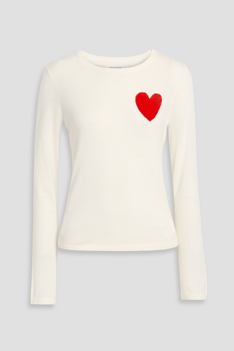 Chinti & Parker Jacquard-knit Wool Sweater In White