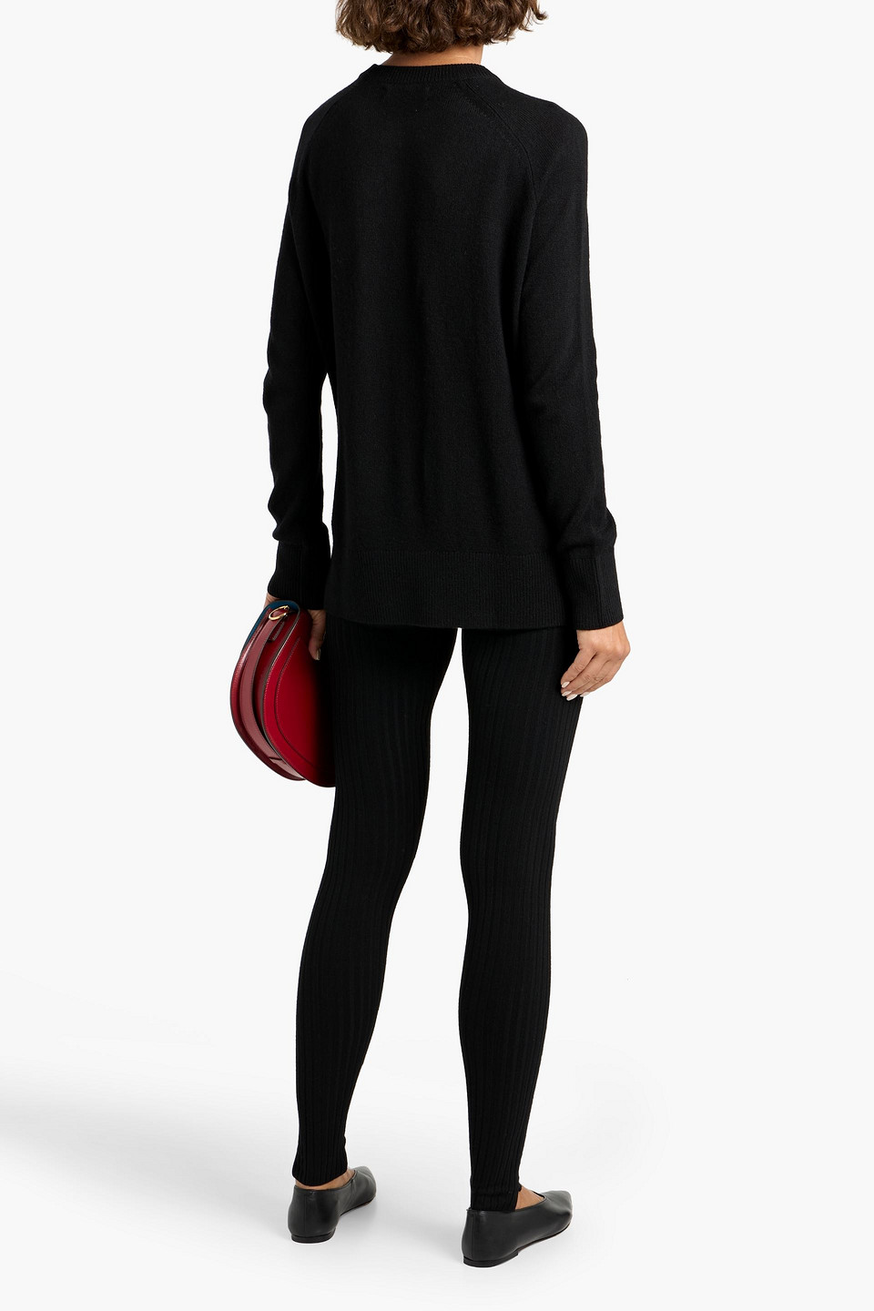 Totême Ribbed Wool-blend Leggings In Black