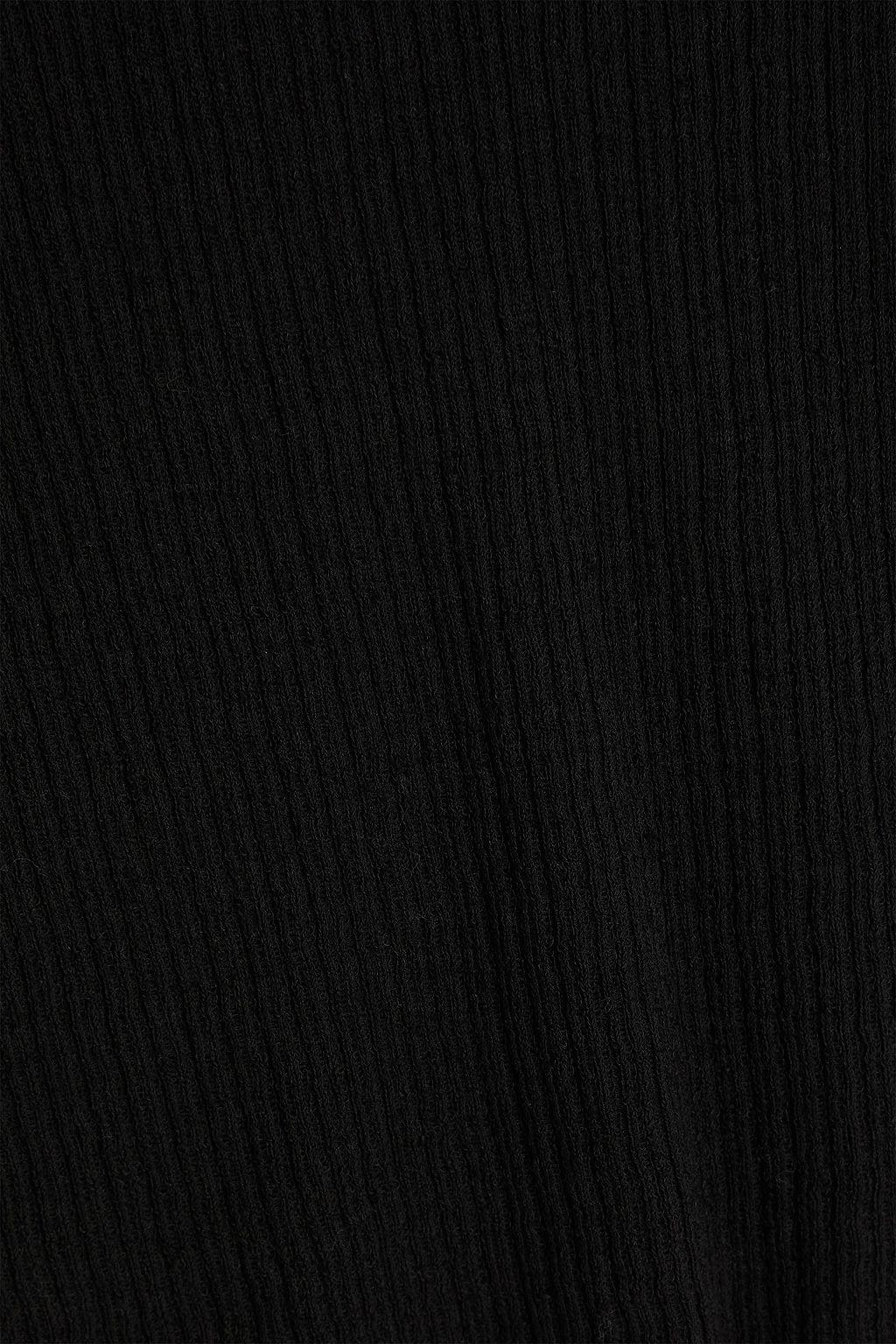 JAMES PERSE Geripptes Oberteil aus Stretch-Jersey aus einer Leinenmischung