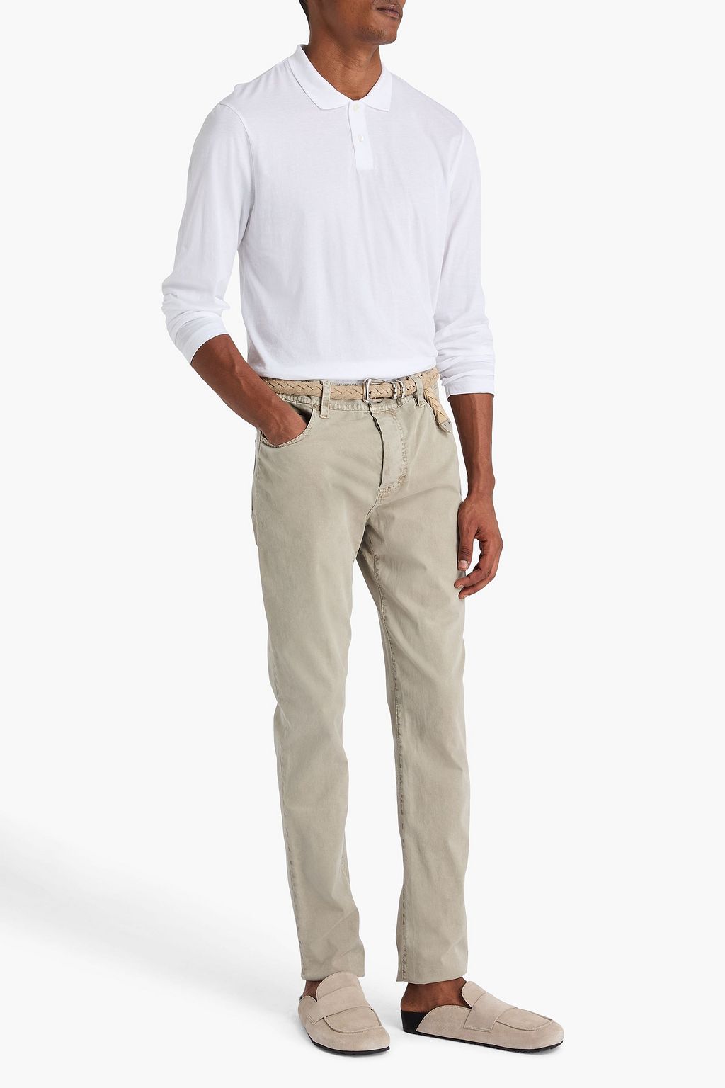 JAMES PERSE Lotus cotton-jersey polo shirt