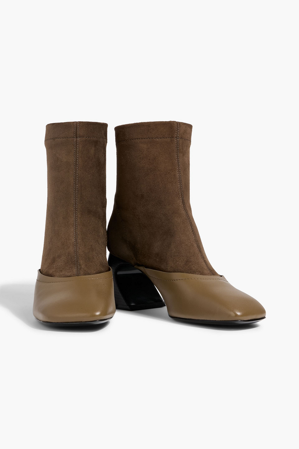 3.1 Phillip Lim Id Suede And Leather Ankle Boots In Animal Print