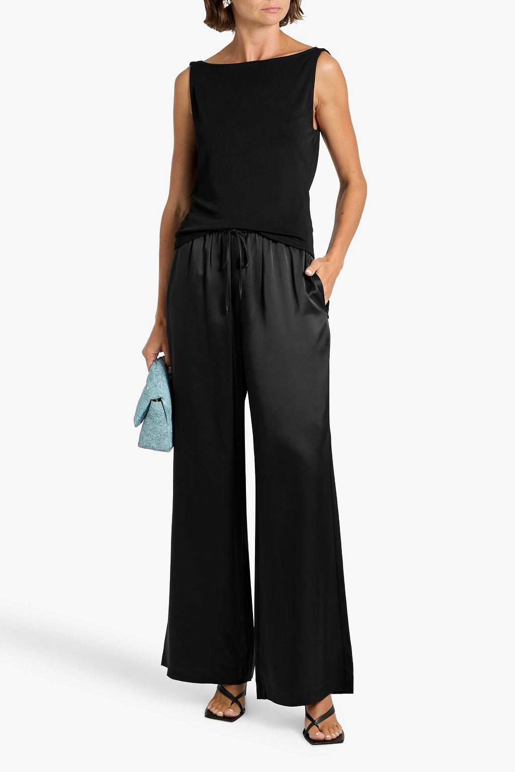 FRAME The Lounge silk wide-leg pants