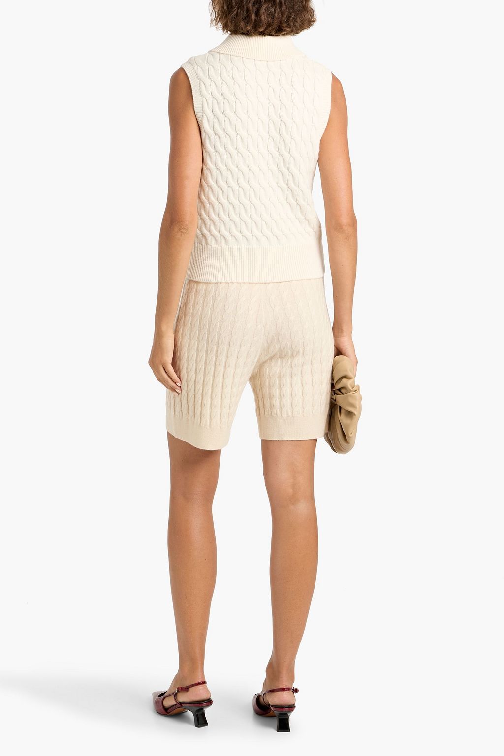 TOTEME Cable-knit wool and cashmere-blend shorts