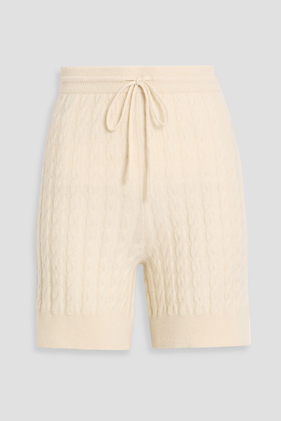 Totême Cable-knit Wool And Cashmere-blend Shorts In Neutral