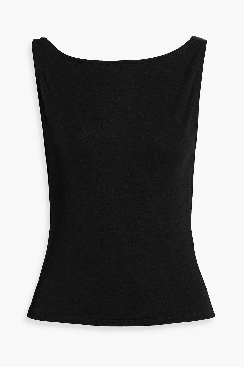 Frame The Drape Crepe-jersey Tank In Black