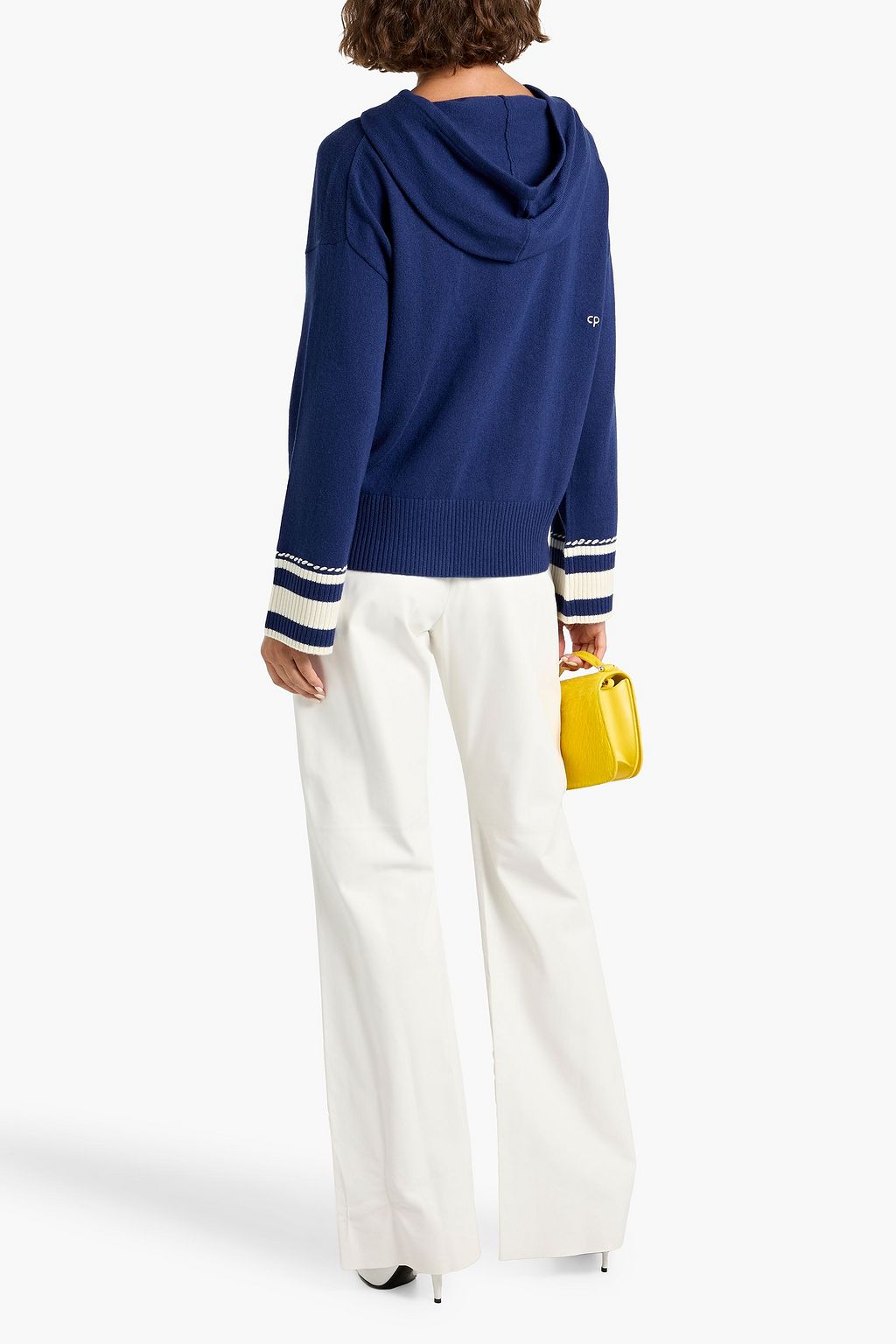 CHINTI & PARKER Ahoy embroidered striped wool and cashmere-blend hoodie