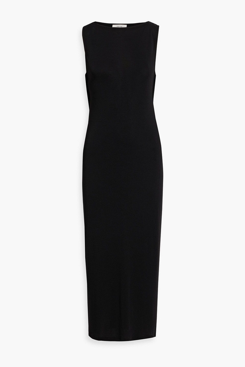 frame - the drape jersey midi dress - black - s
