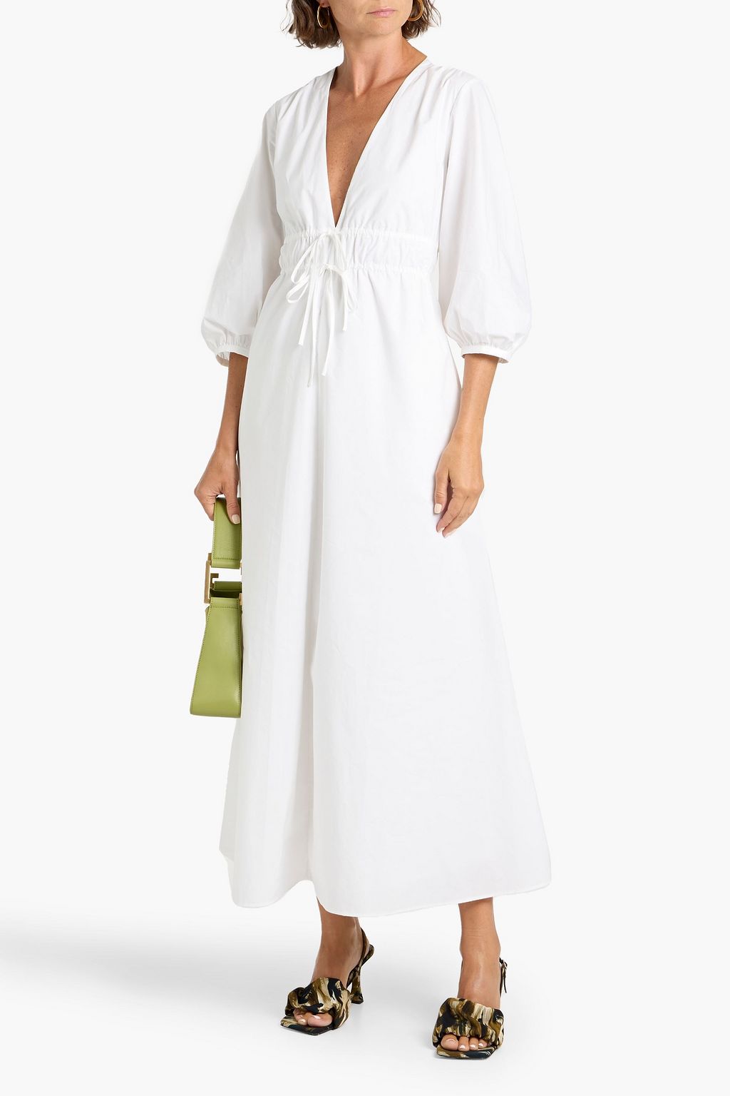 balmain embroidered mini dress Poplin Stretch Swirl Maxi Dress main image 0