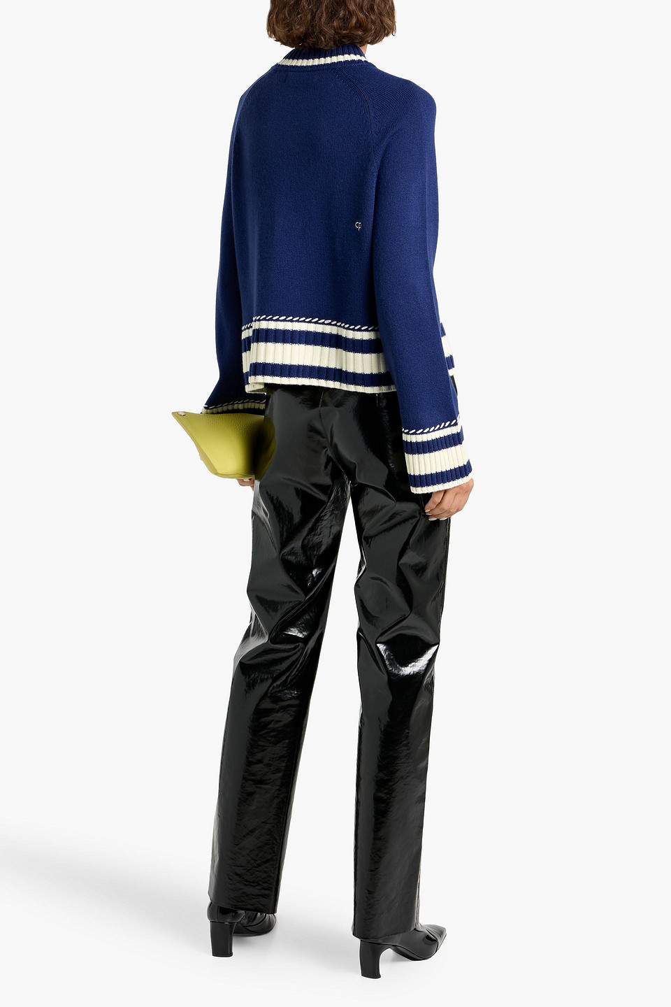 Chinti & Parker Guernsy Striped Wool And Cashmere-blend Sweater In Blue