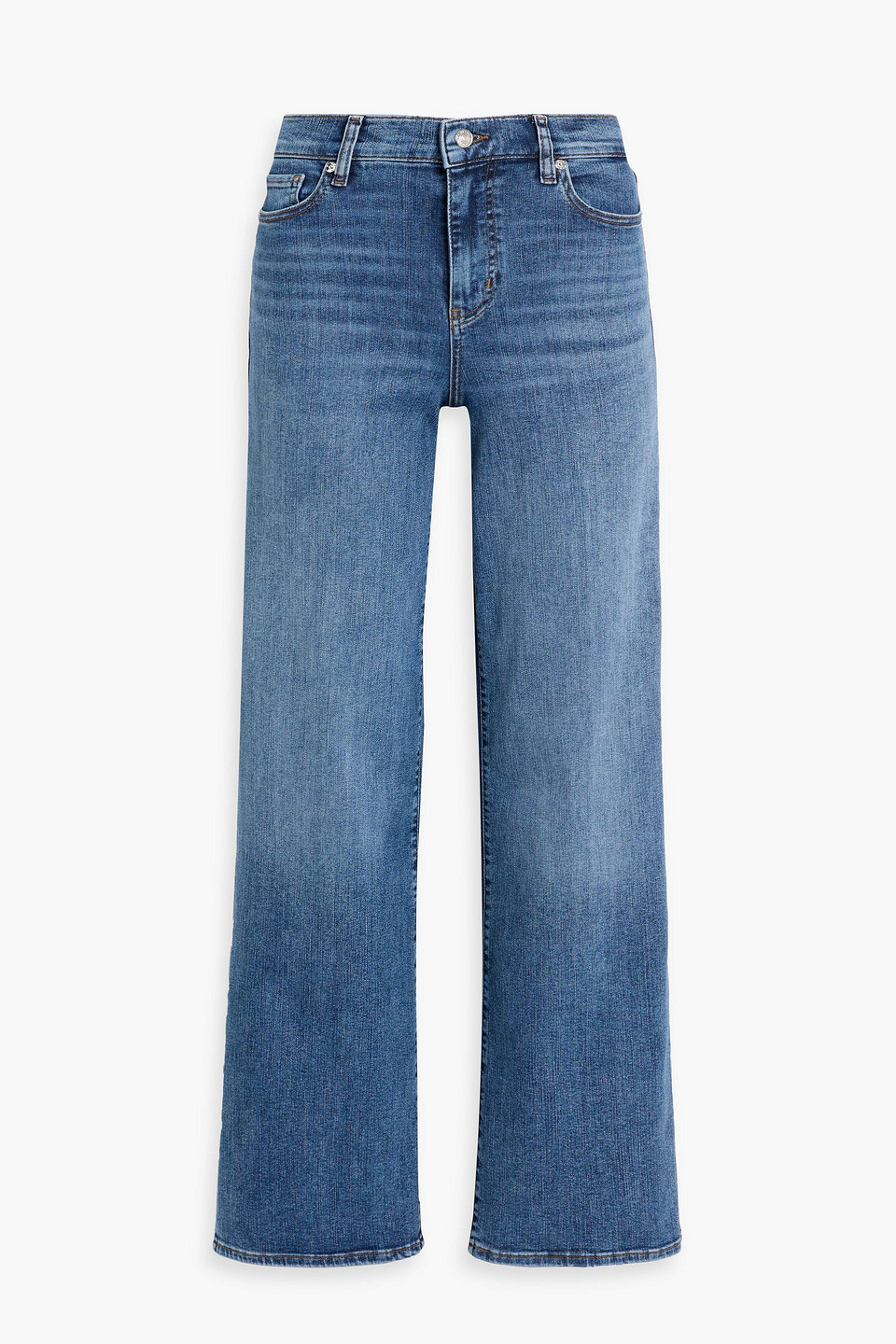 Frame Le Slim Palazzo High Rise Wide Leg Jeans In Drizzle In Blue