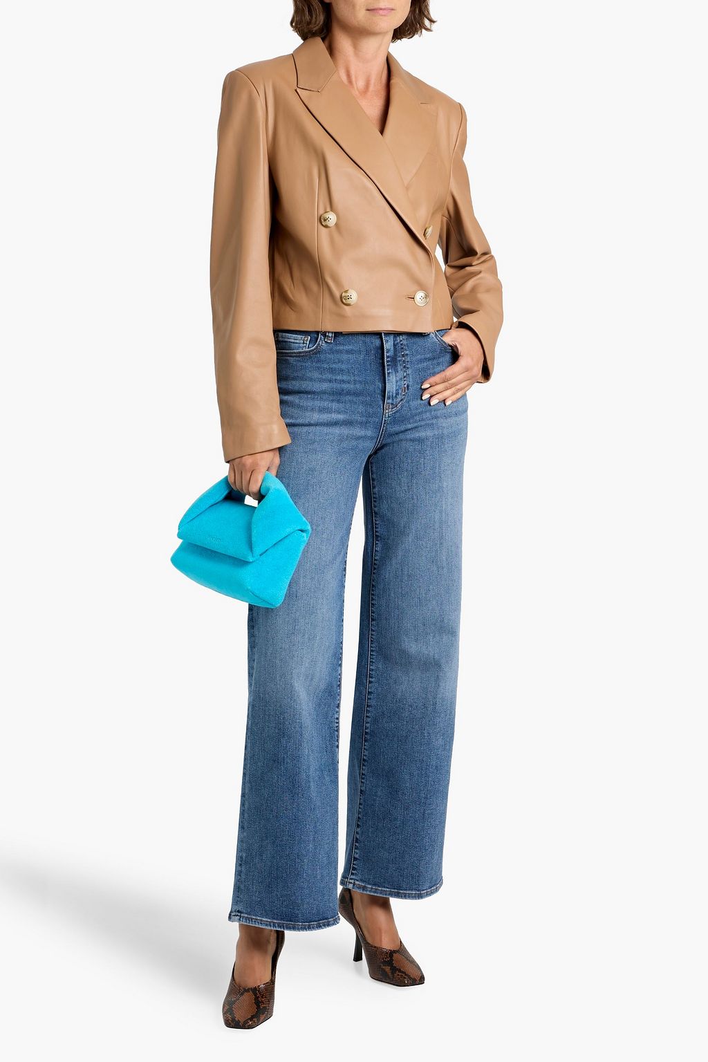 FRAME Le Slim Palazzo high-rise wide-leg jeans